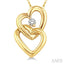 Twin Heart Shape Diamond Fashion Pendant