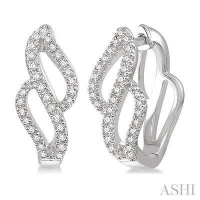 Curved Diamond Fashion Hoop Earrings