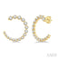 Graduated Diamond Half Hoop Earrings