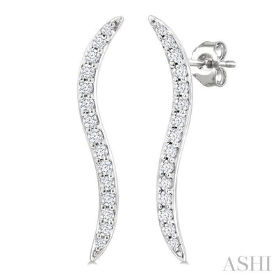 Wave Diamond Fashion Earrings