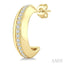 Golden Glow Diamond Fashion Half Hoop Earrings