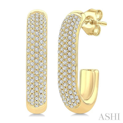 Aeris Gold Pave Set Diamond Half Hoop Earrings