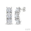 3 Stone Diamond Fashion Earrings