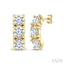 3 Stone Diamond Fashion Earrings