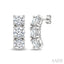 3 Stone Diamond Fashion Earrings
