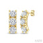 3 Stone Diamond Fashion Earrings