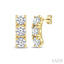 3 Stone Diamond Fashion Earrings