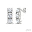 3 Stone Diamond Fashion Earrings