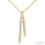 Double Vertical Bar Diamond Pendant