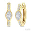 Marquise Shape Diamond Huggie Fashion Earrings