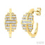 Fusion Diamond Fashion Half Hoop Earrings