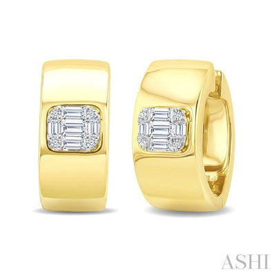 Fusion Diamond Fashion Huggie Earrings