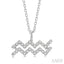 Aquarius Zodiac Diamond Pendant