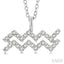 Aquarius Zodiac Diamond Pendant