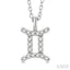Gemini Zodiac Diamond Pendant