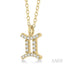 Gemini Zodiac Diamond Pendant