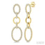 Oval Shape Link Diamond Fashion Earrings