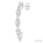 Marquise Shape Diamond Fashion Half Hoop Earrings