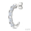 Emerald Shape Diamond Fashion Half Hoop Earrings