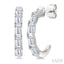 Emerald Shape Diamond Fashion Half Hoop Earrings