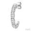 Oval Shape Diamond Fashion Half Hoop Earrings