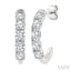 Round Shape Diamond Fashion Half Hoop Earrings