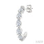 Pear Shape Diamond Fashion Half Hoop Earrings
