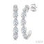 Pear Shape Diamond Fashion Half Hoop Earrings