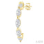 Marquise Shape Diamond Fashion Half Hoop Earrings