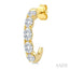 Oval Shape Diamond Fashion Half Hoop Earrings