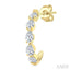 Pear Shape Diamond Fashion Half Hoop Earrings