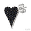 Heart Shape Black Diamond Fashion Earrings