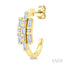 Fusion Diamond Fashion Half Hoop Earrings