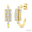 Fusion Diamond Fashion Half Hoop Earrings