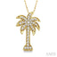 Palm Tree Diamond Fashion Pendant
