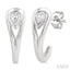 Pear Shape Diamond Half Hoop Fashion Earrings