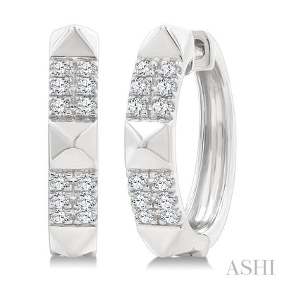Pyramid Diamond Huggie Fashion Earrings