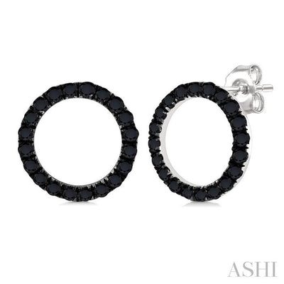 Circle Black Diamond Fashion Earrings