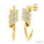 Twine Diamond Fashion Half Hoop Earrings