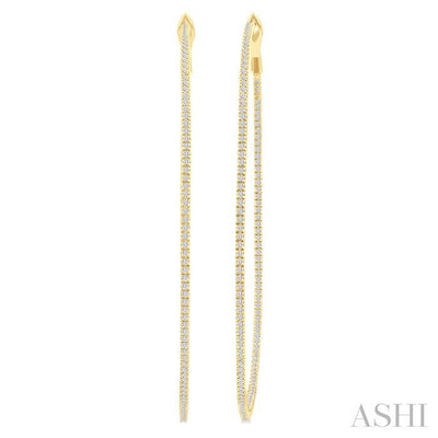 Inside-Out Diamond Skinny Hoop Earrings