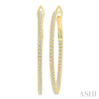 Inside-Out Diamond Skinny Hoop Earrings