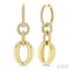Aeris Gold Drop Interlock Diamond Fashion Earrings