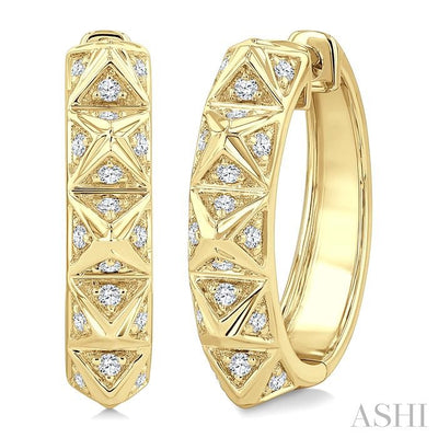 Bold Pyramid Diamond Fashion Hoop Earrings