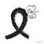Ribbon Black Diamond Fashion Earrings