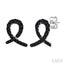 Ribbon Black Diamond Fashion Earrings