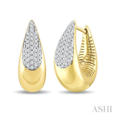 Tear Drop Diamond Huggie Fashion Earrings
