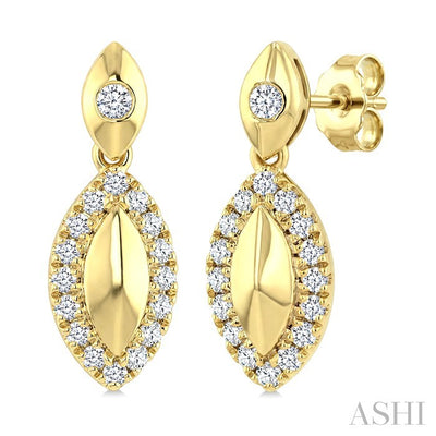Golden Glow Marquise Shape Diamond Fashion Earrings
