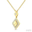 Golden Glow Kite Shape Diamond Fashion Pendant