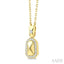 Golden Glow Emerald Shape Diamond Fashion Pendant