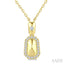 Golden Glow Emerald Shape Diamond Fashion Pendant